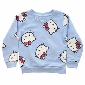 Hello Kitty Girls Sweatshirt 4T Blue Sanrio Pullover Cozy Fleece